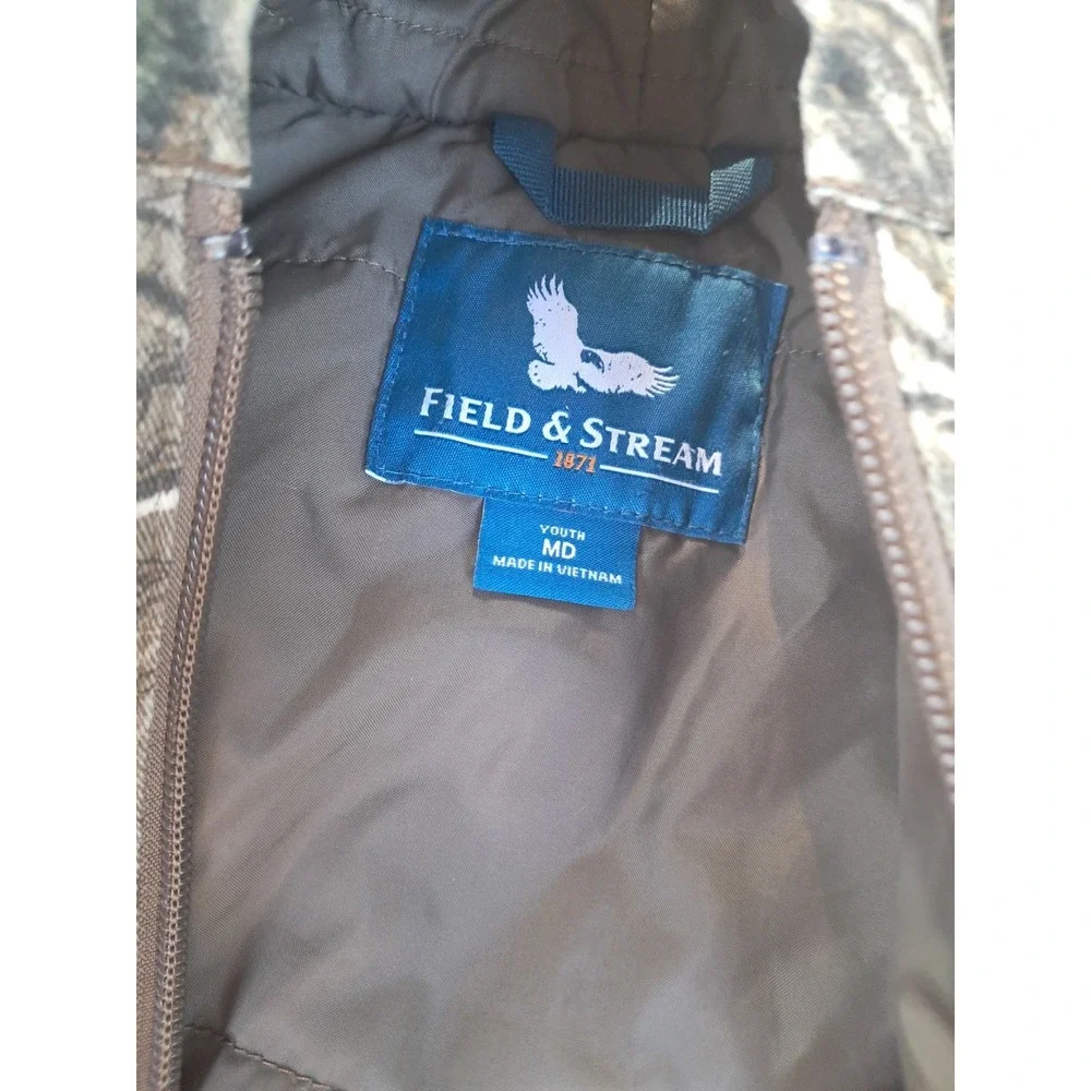 Field & Stream Jacket Youth Med Camo Hooded Insulated Outdoor Hunting Coat J23
